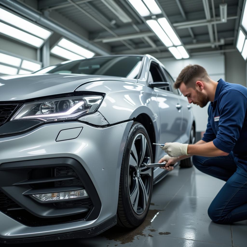 Teillackierung eines Autos in Leverkusen