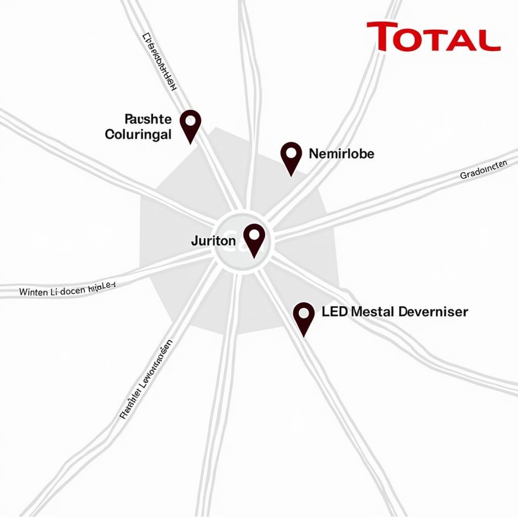 Karte mit den Standorten der Total Tankstellen in Leverkusen