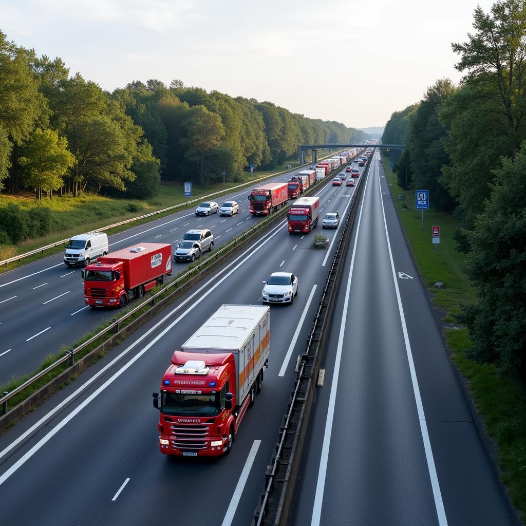 Aktuelle Verkehrslage nach einem Unfall auf der A1 bei Leverkusen