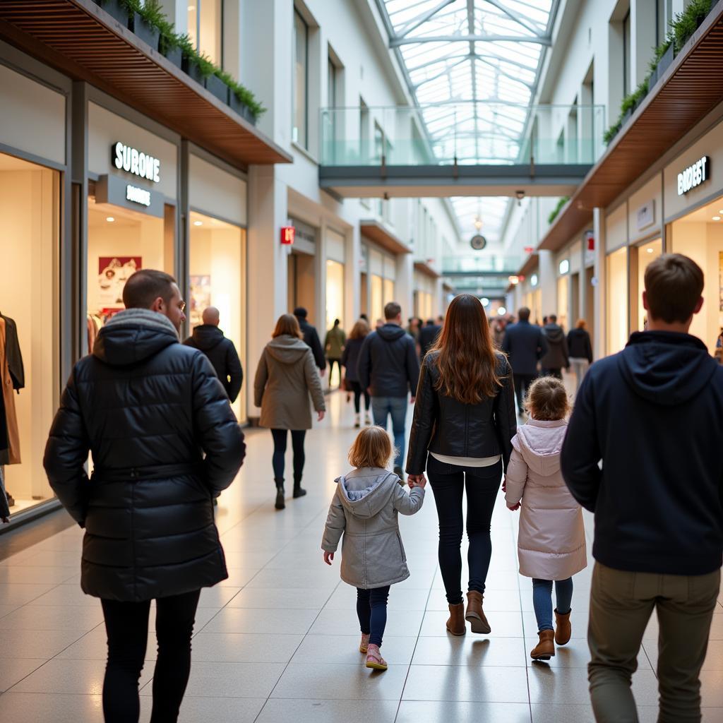 Einkaufszentrum in Leverkusen an einem verkaufsoffenen Sonntag.