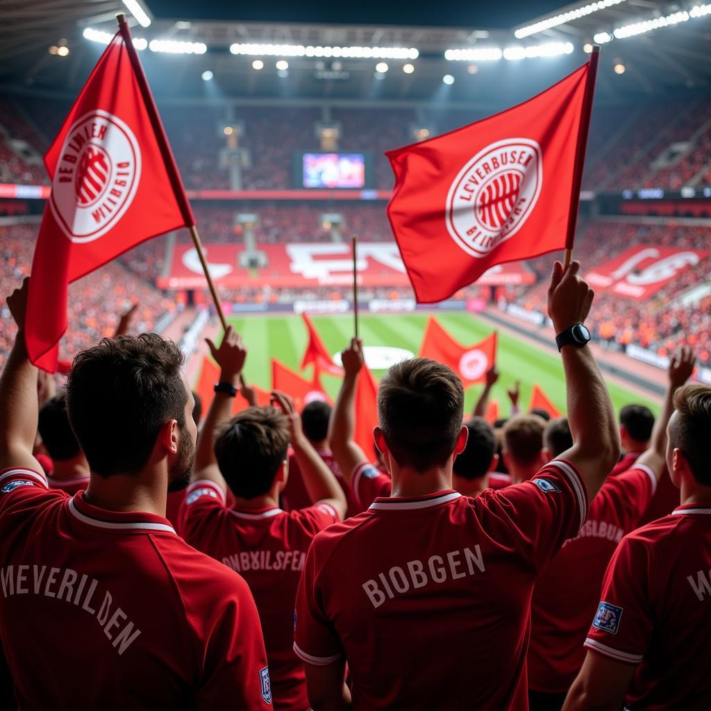 Bayer Leverkusen Fans im Stadion