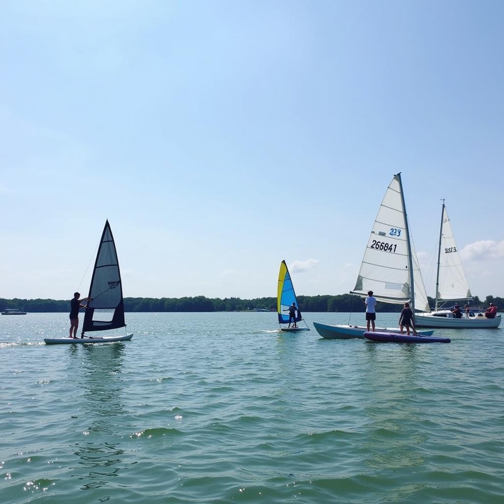 Wassersport am Baggersee Leverkusen: Segeln, Surfen, Stand-Up-Paddling und mehr.