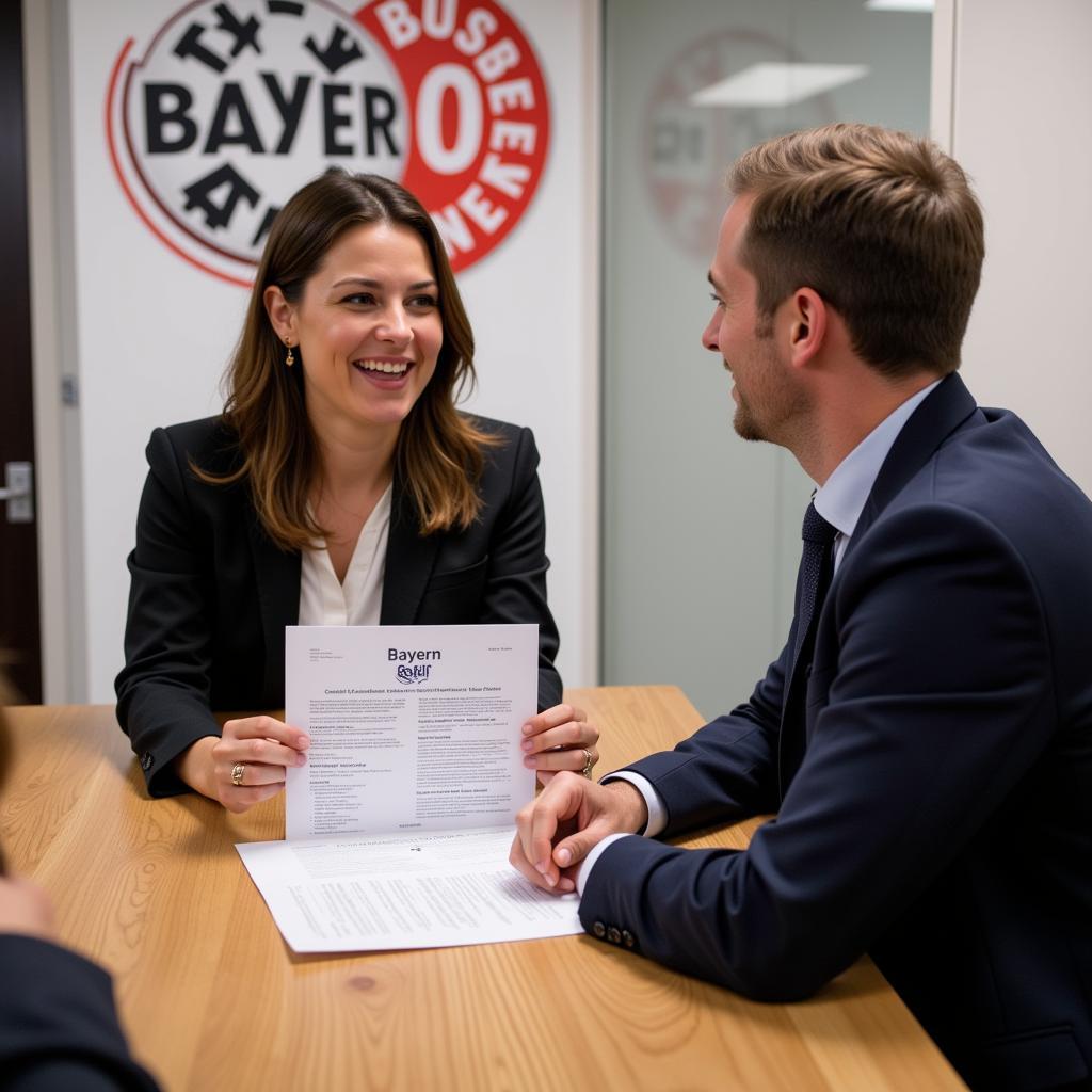 Werkstudent im Bewerbungsgespräch bei Bayer 04 Leverkusen