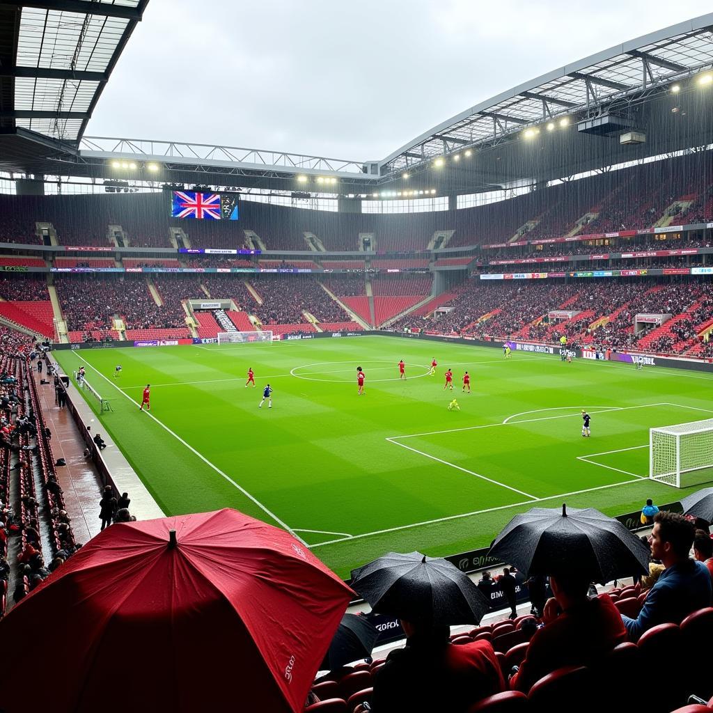 Wetter in Leverkusen Stadion bei Regen