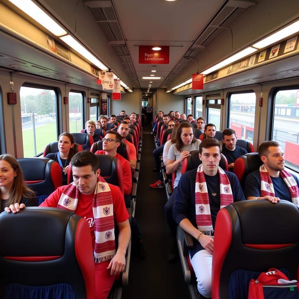 Bayer Leverkusen Fans im Zug nach Dortmund am 7.9.19