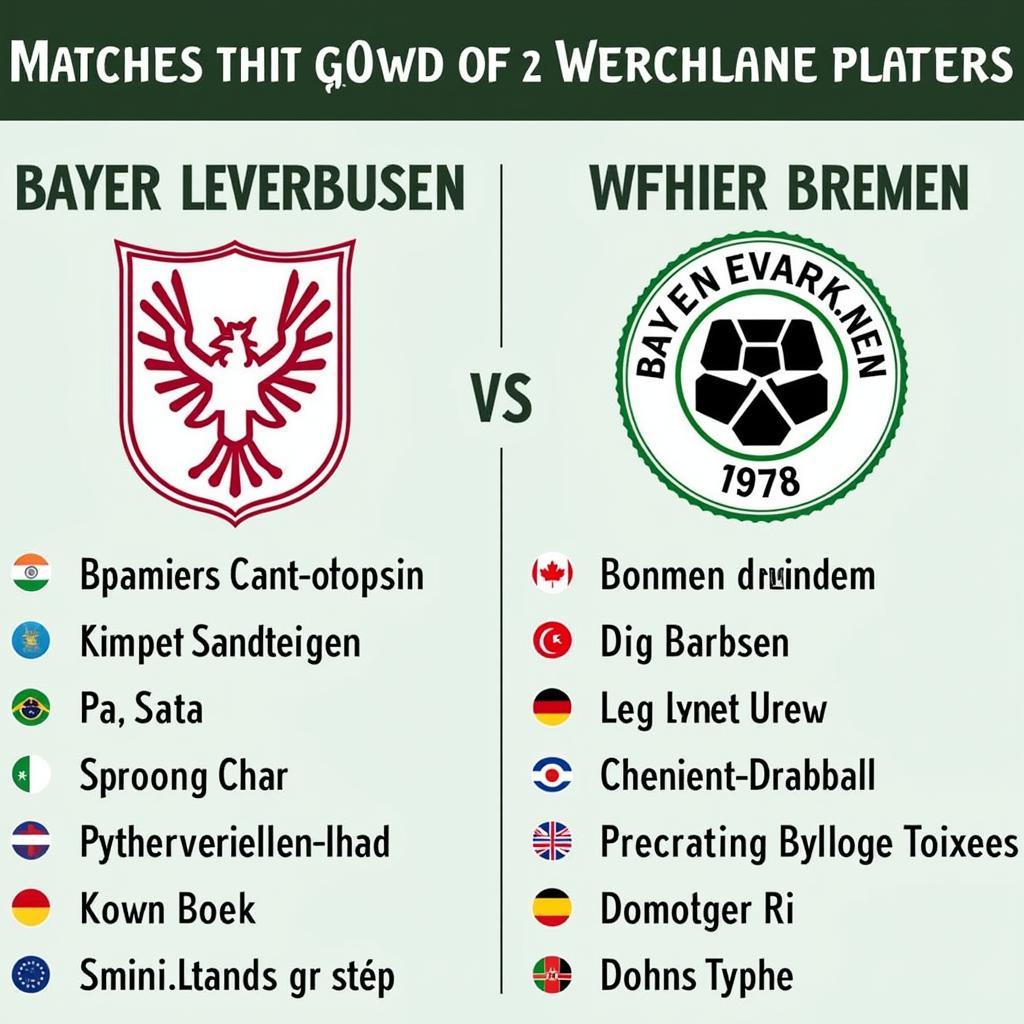 Zukünftige Duelle zwischen Bayer Leverkusen und Werder Bremen