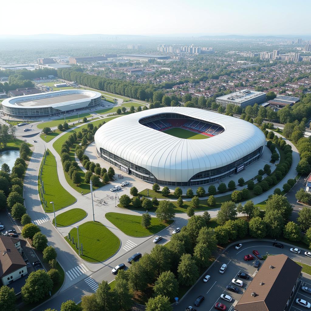 Zukunftsvisionen für die BayArena an der Ahrstr 7 in Leverkusen