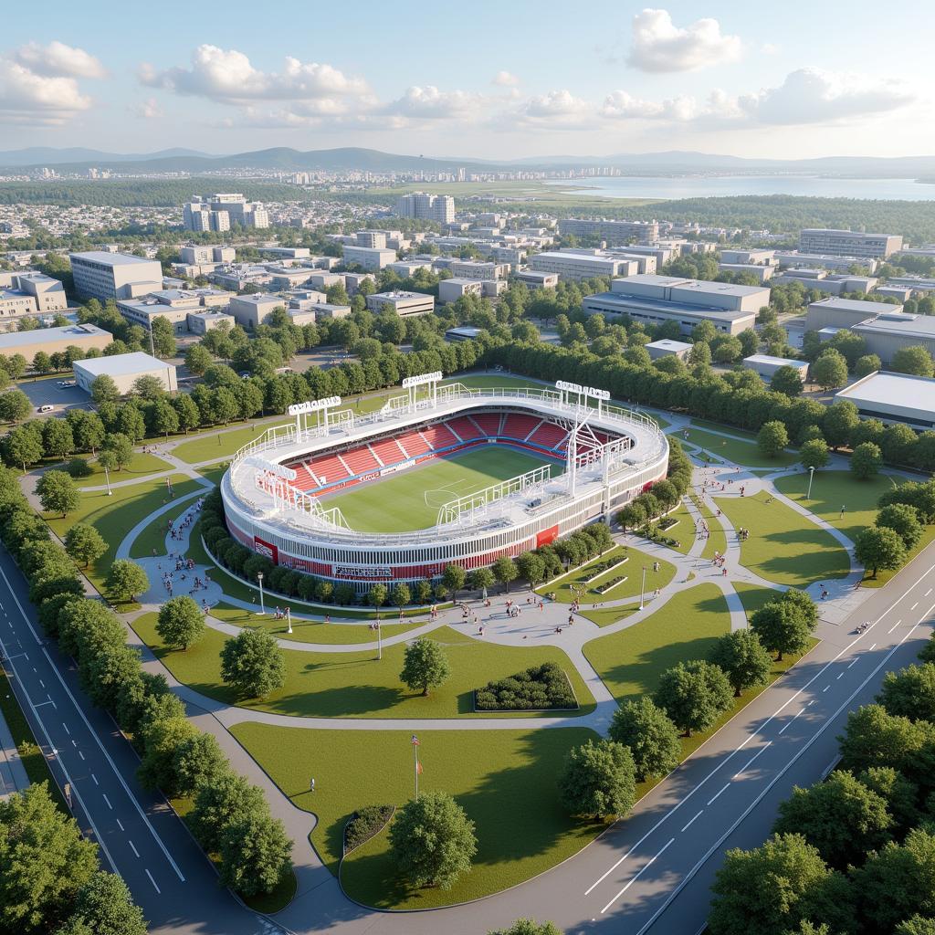 Zukunftsvision der BayArena am Weidenbusch