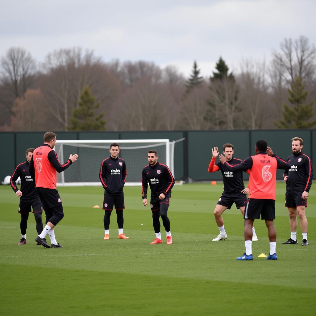 Trainingsbild der Mannschaft von Bayer 04 Leverkusen