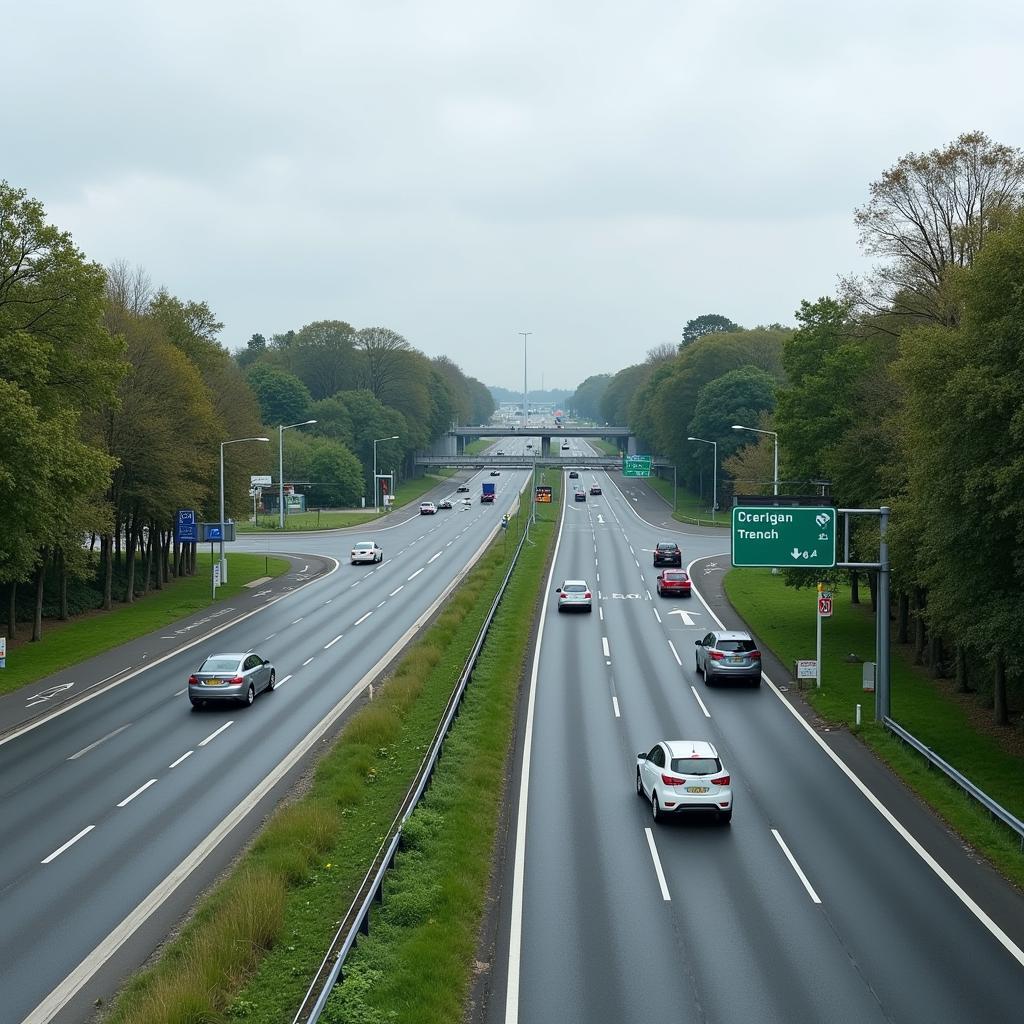 Autobahn A 59 Ausfahrt Leverkusen Verkehr