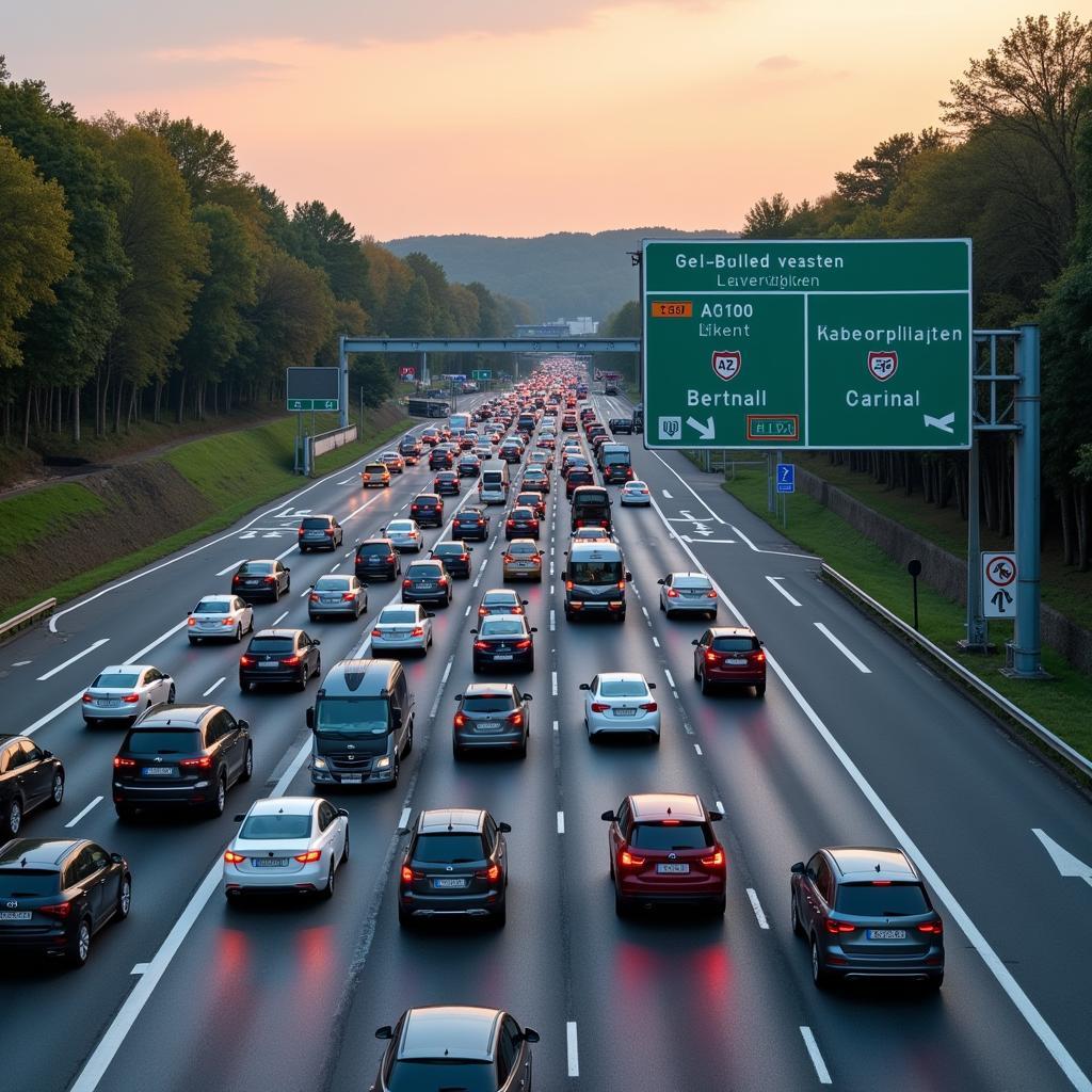 Stau auf der Autobahn A3