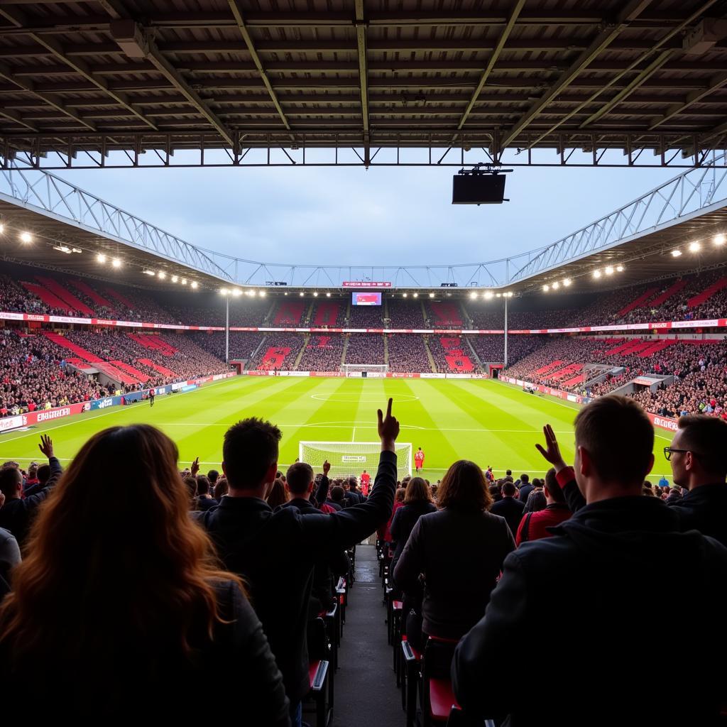 Die Atmosphäre im Stadion beim Spiel Aachen gegen Leverkusen