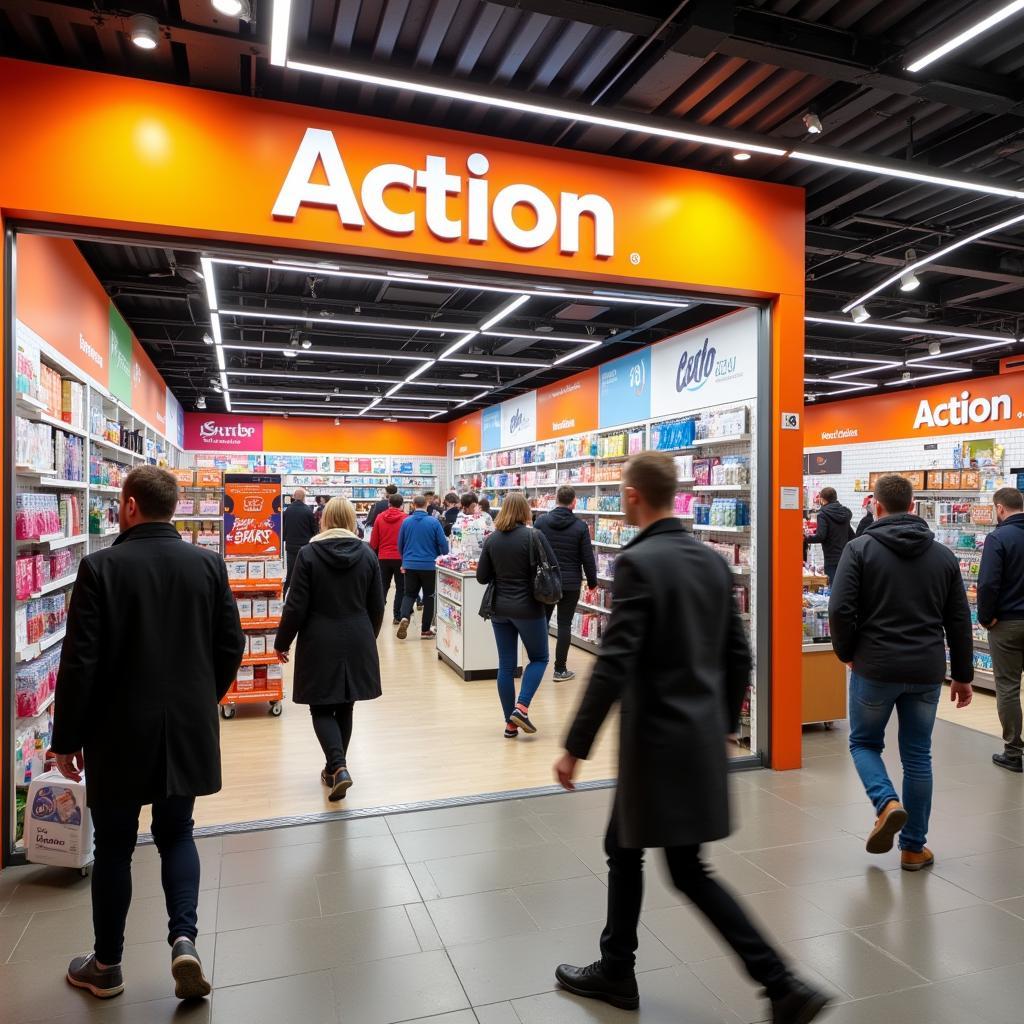 Kunden beim Einkaufen in Action Leverkusen Opladen