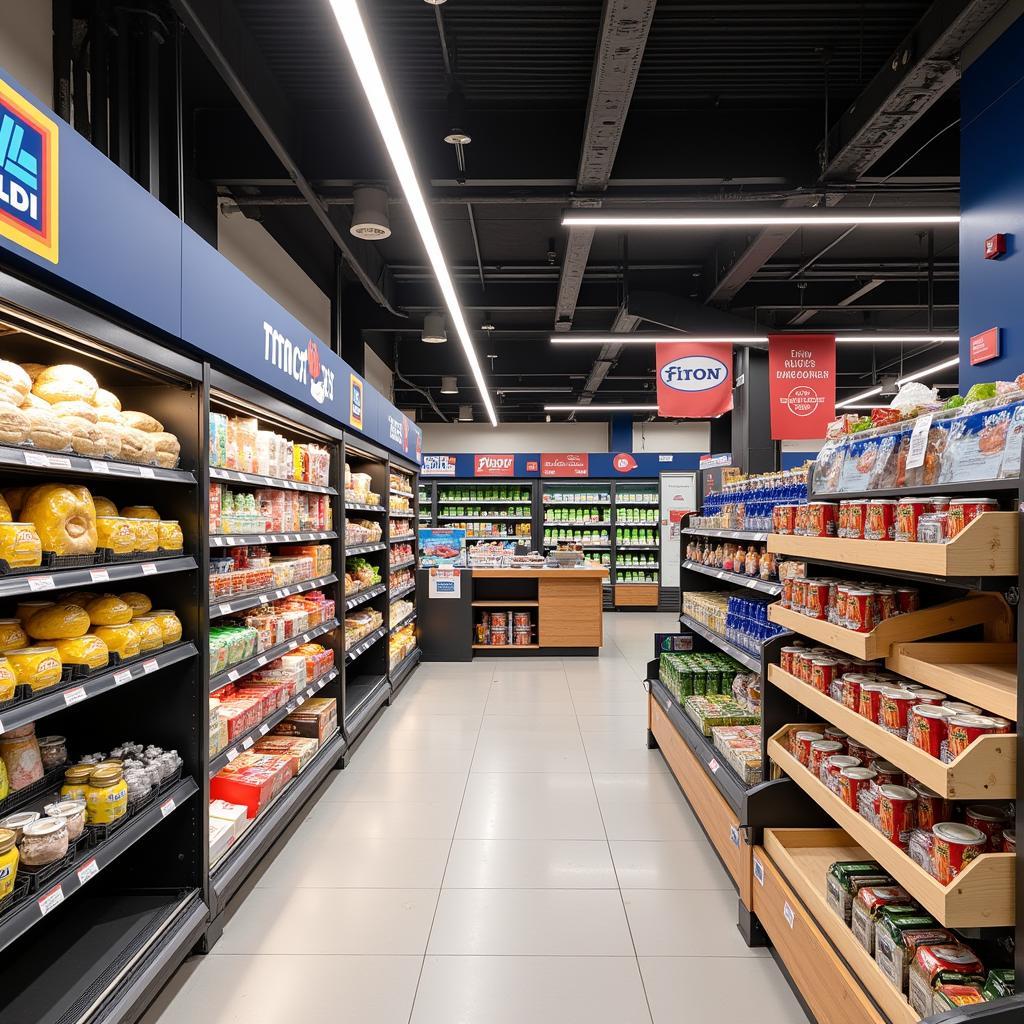 Innenansicht des Aldi Bonner Straße Leverkusen