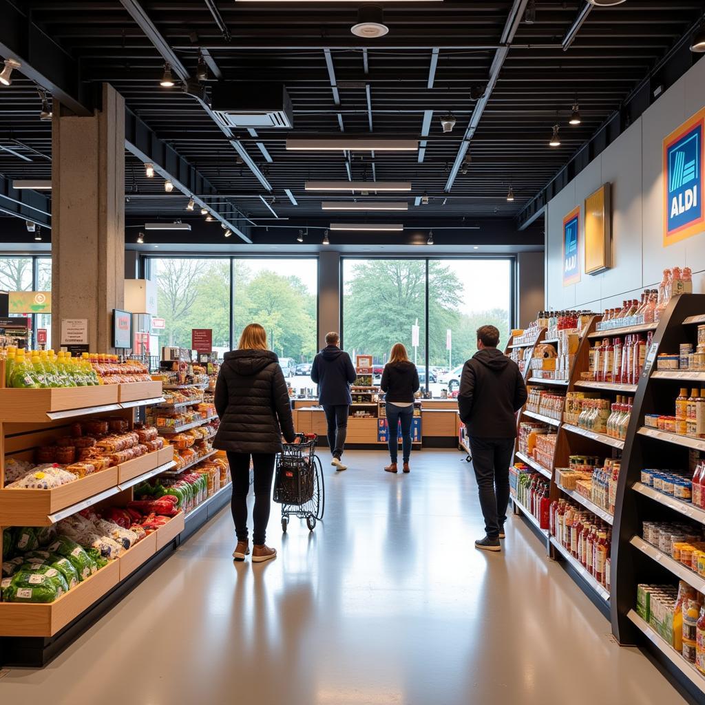 Einkaufen bei Aldi in Leverkusen Quettingen