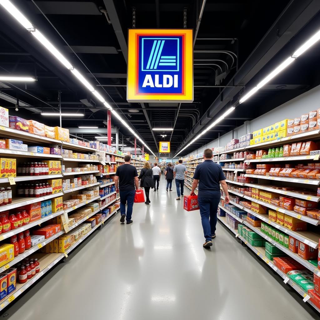 Innenansicht Aldi Leverkusen Hitdorf