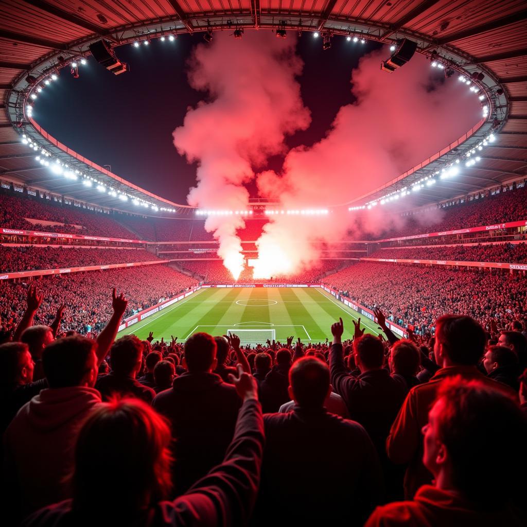 Die Fans von Bayer 04 Leverkusen in der BayArena