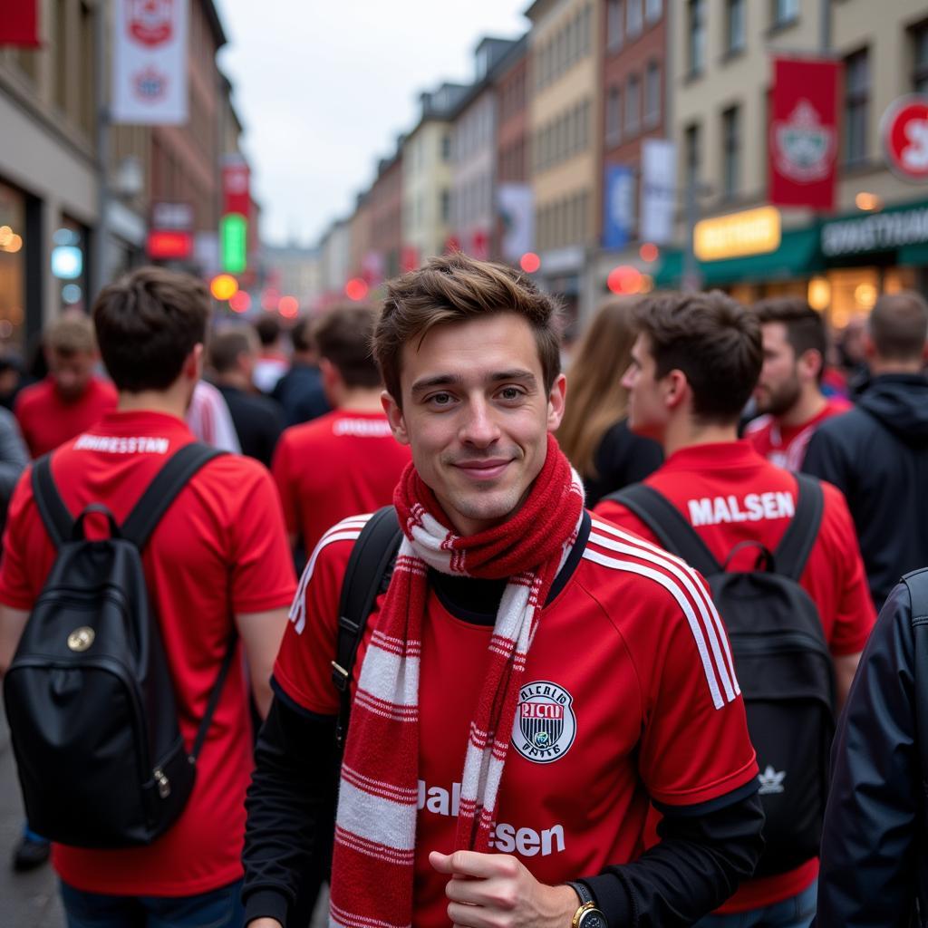 Leverkusener Fans auf der Alexander Str