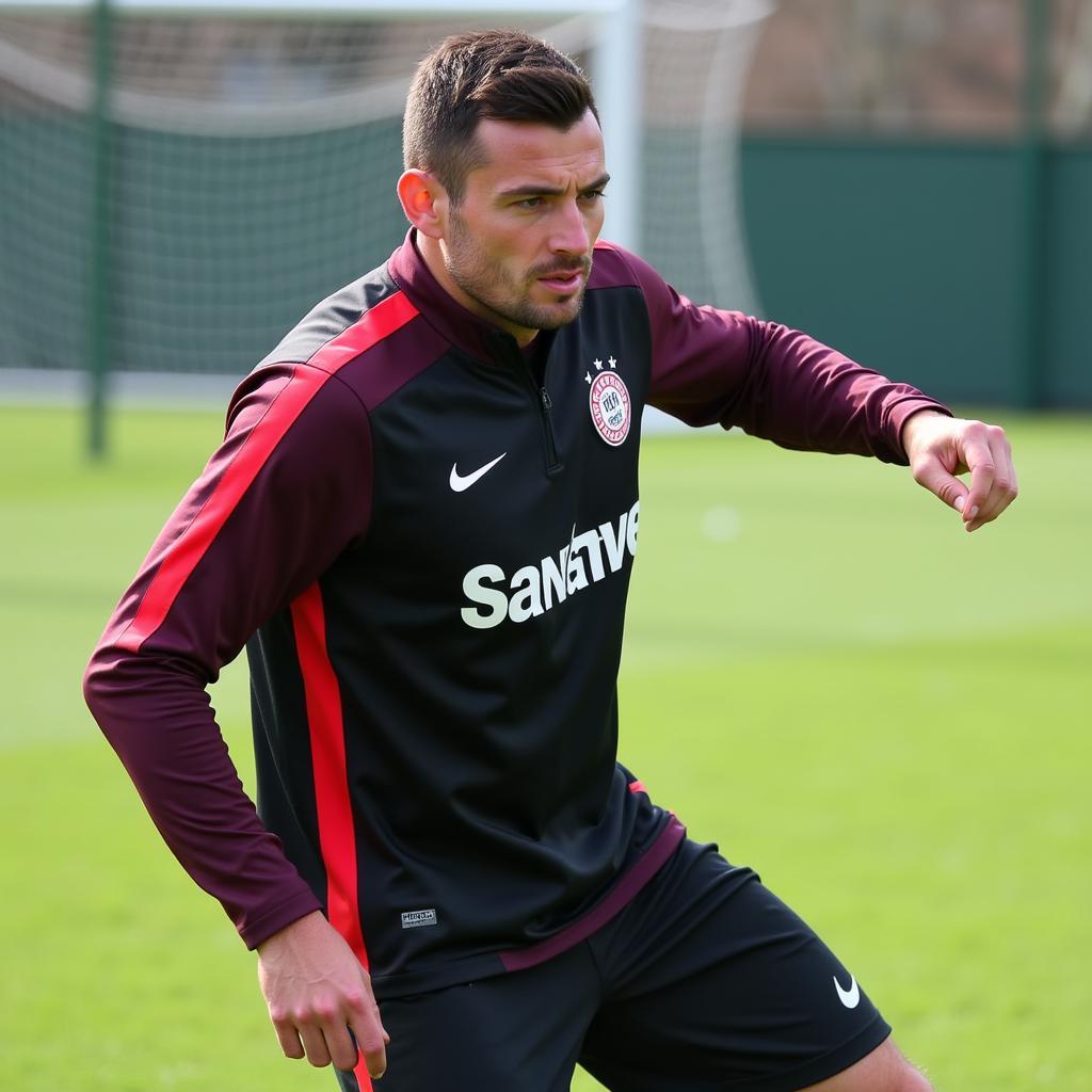 Alexej Koslow beim Training mit Bayer Leverkusen