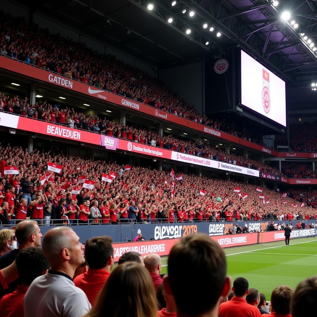 Fans in der BayArena während der All Star Challenge 2019