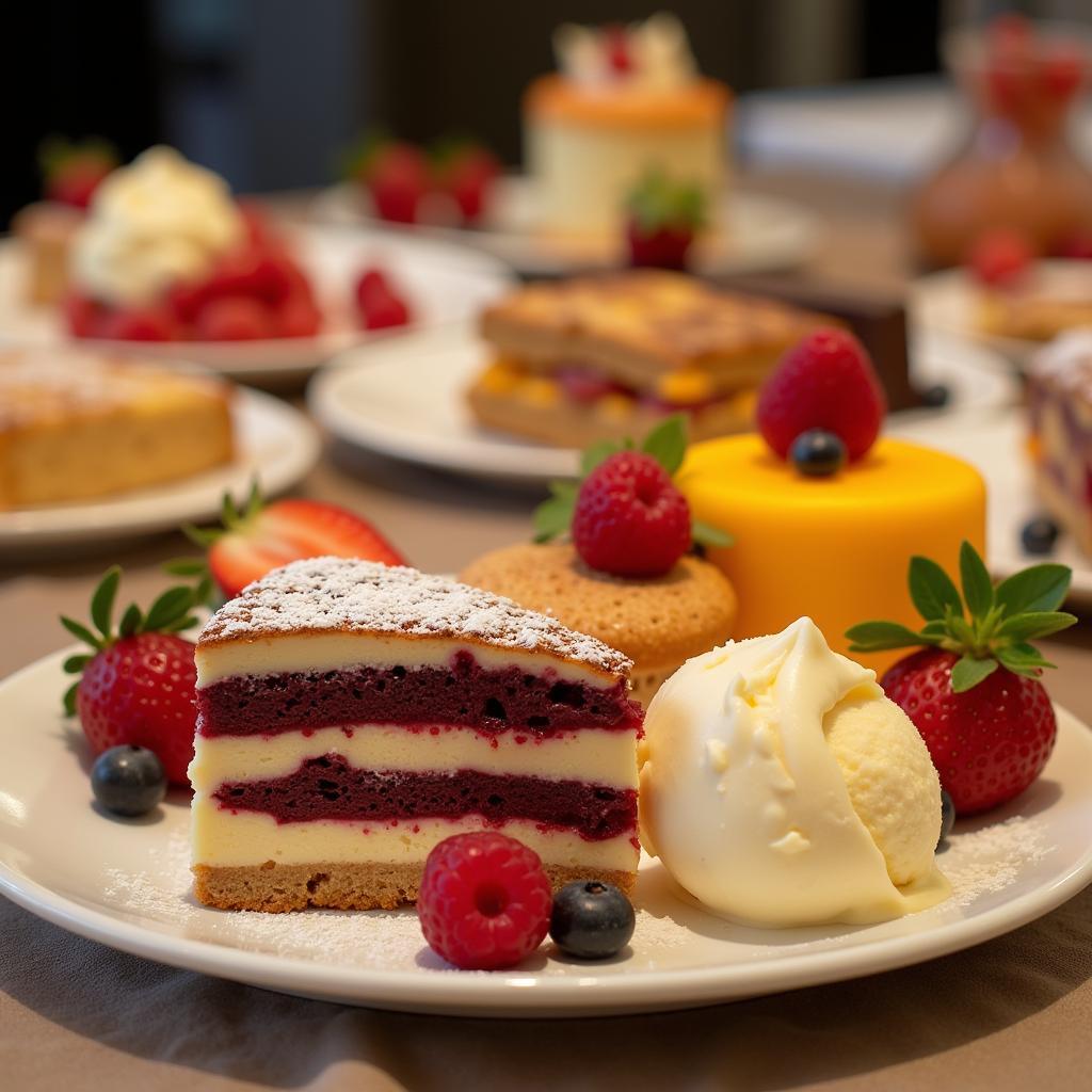 Dessert-Auswahl am Buffet in Leverkusen