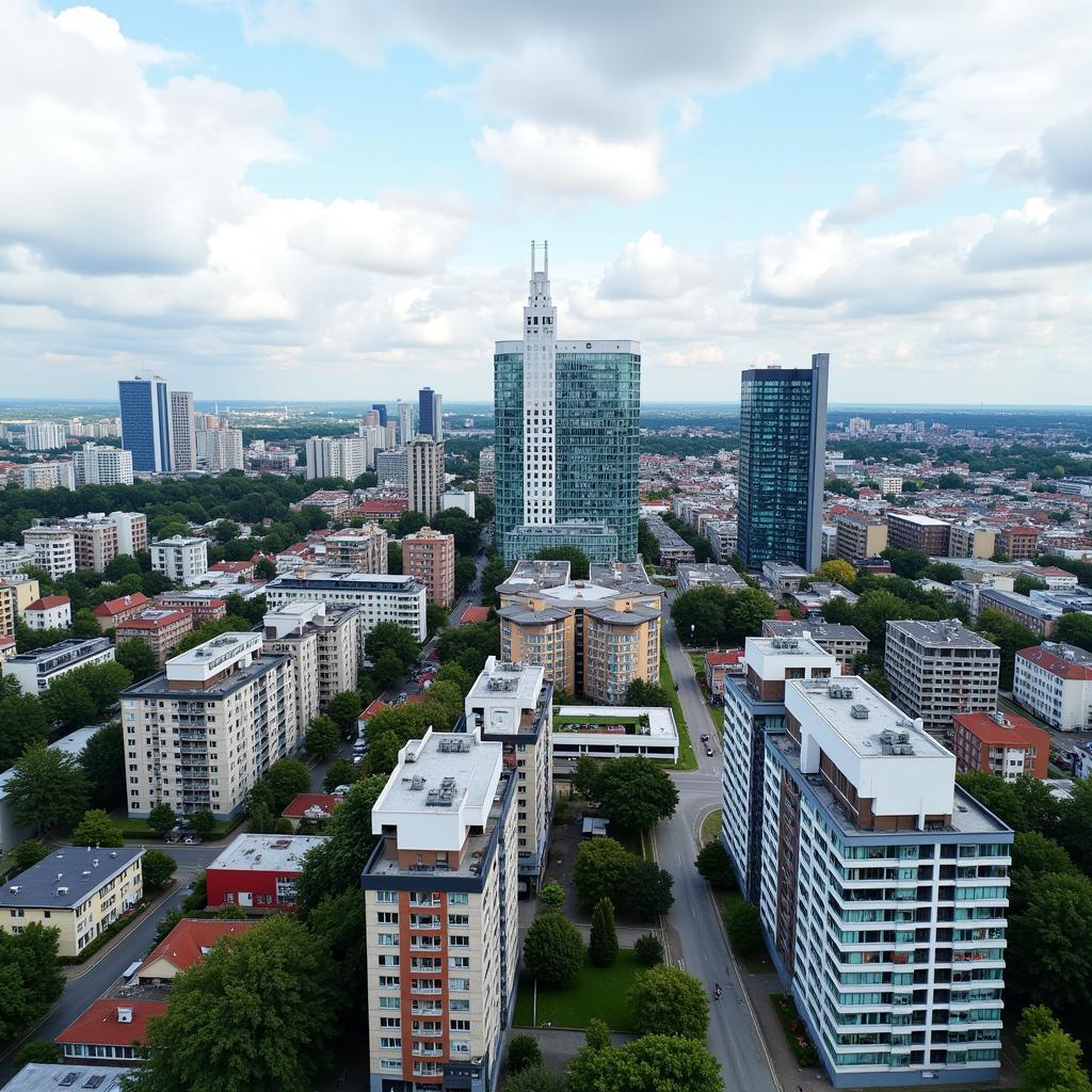 Stadtansicht von Leverkusen mit Blick auf Alte Heide 23