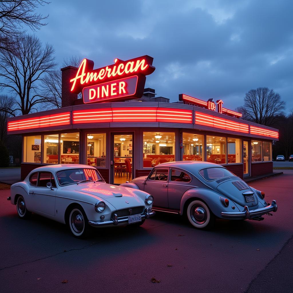 Aussenansicht eines American Diners in Leverkusen