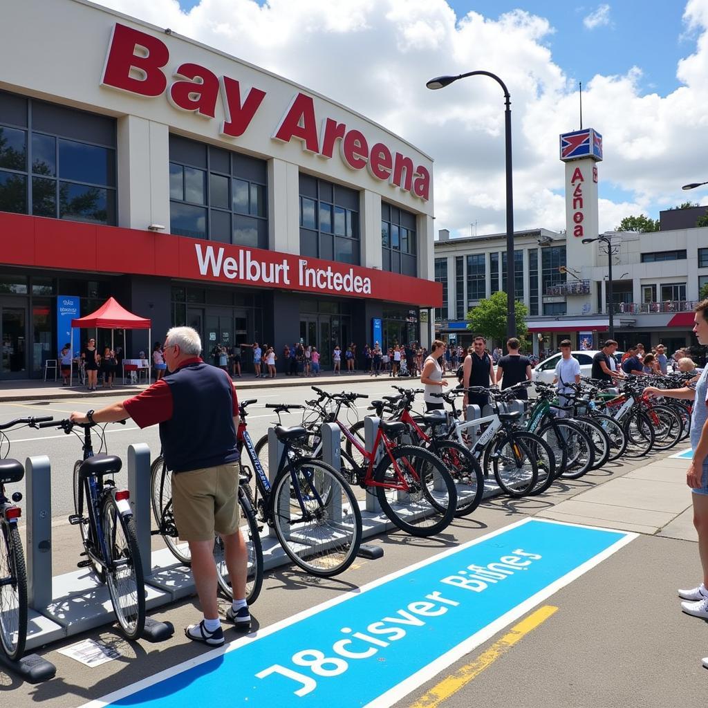 Anfahrt zur BayArena mit dem Fahrrad