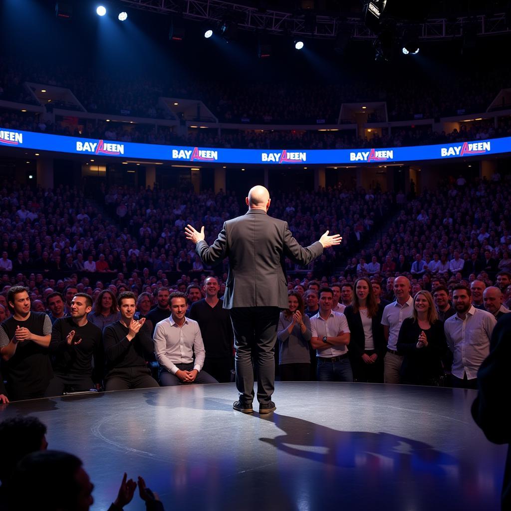 Angelo Pintus begeistert das Publikum in der BayArena Leverkusen am 20. Oktober.