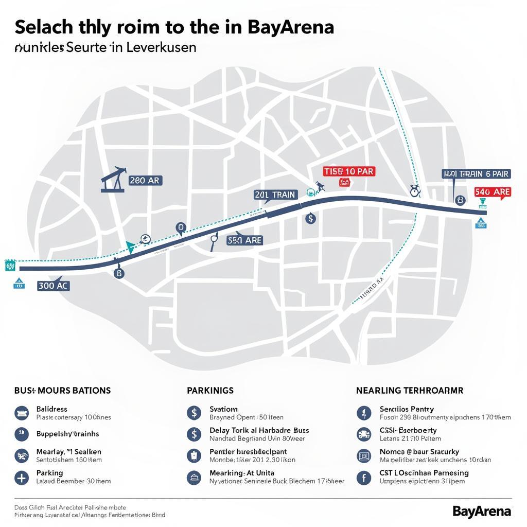 Anreisemöglichkeiten zur BayArena an der Andreasstraße in Leverkusen: Auto, Bahn und Bus.