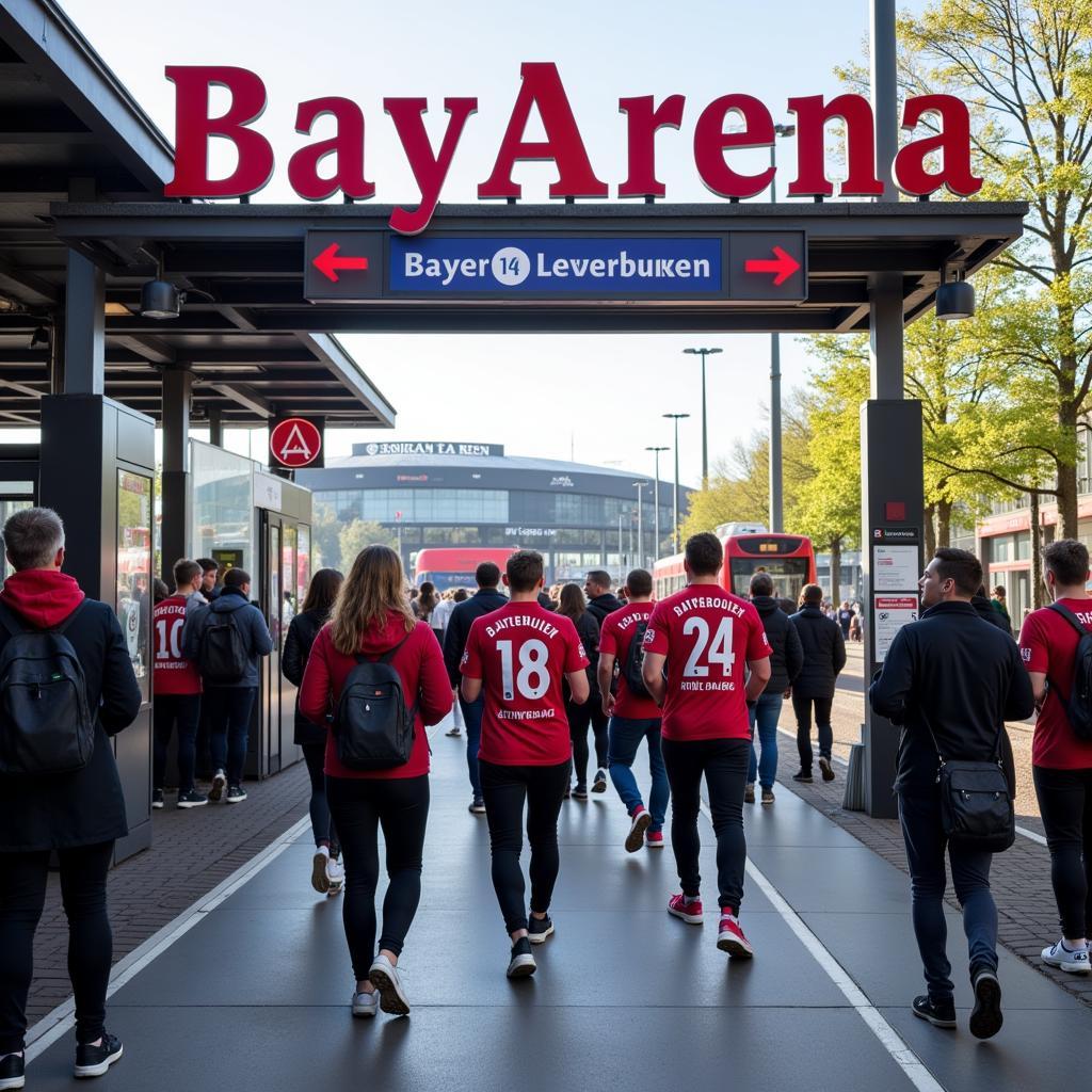 Anreise mit öffentlichen Verkehrsmitteln zur BayArena Leverkusen