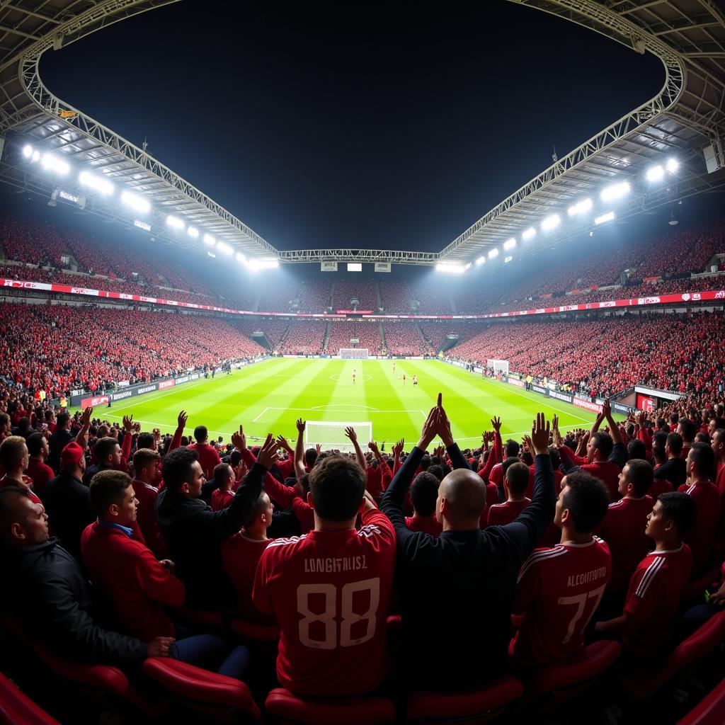 AS Monaco Bayer Leverkusen Fans im Stadion