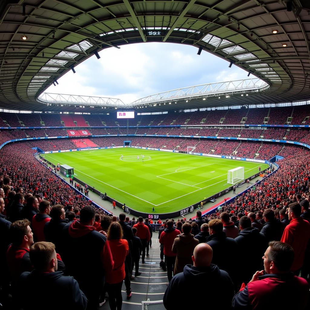 Fans von Atalanta und Leverkusen im Stadion