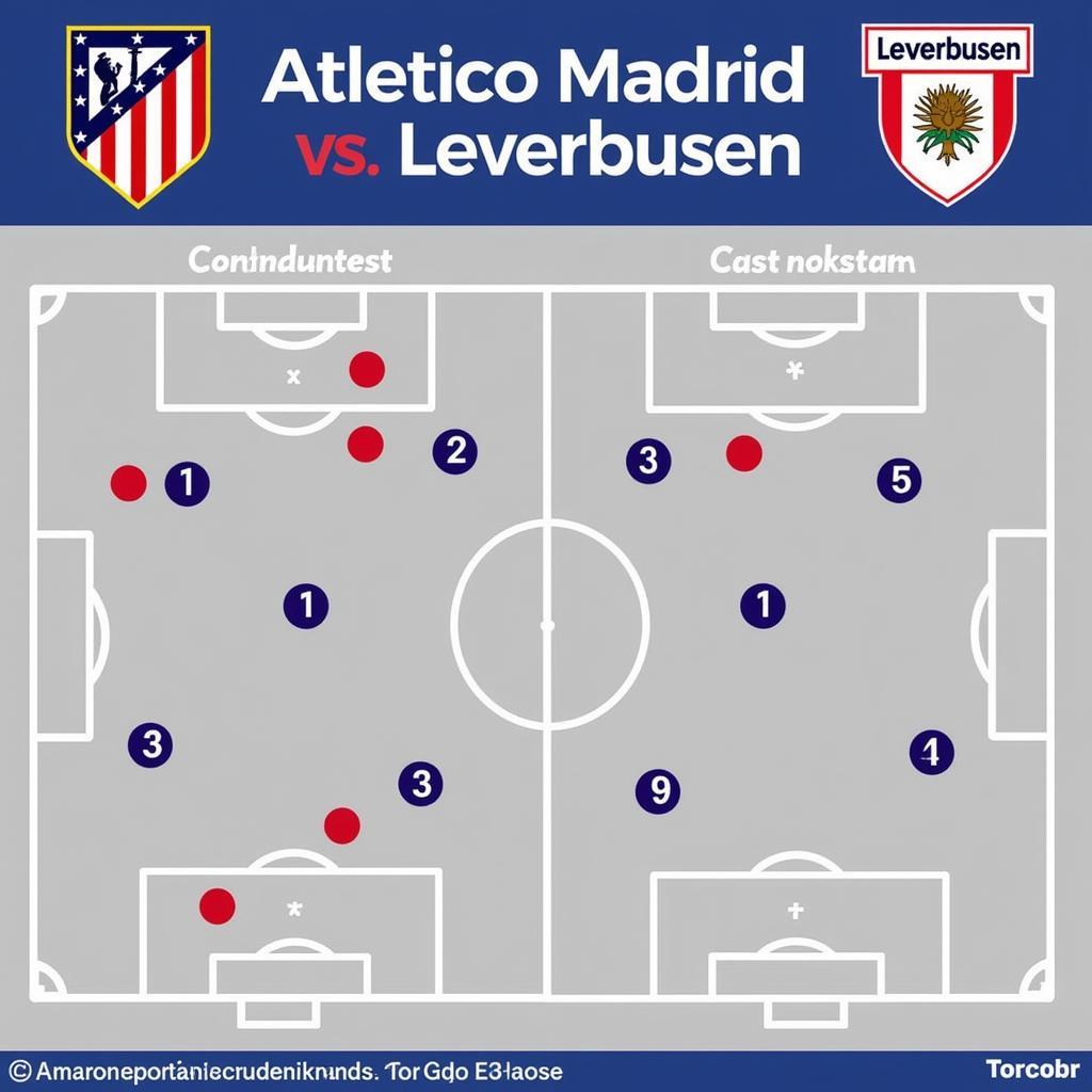 Taktische Aufstellungen von Atletico Madrid und Bayer Leverkusen in ihren Begegnungen