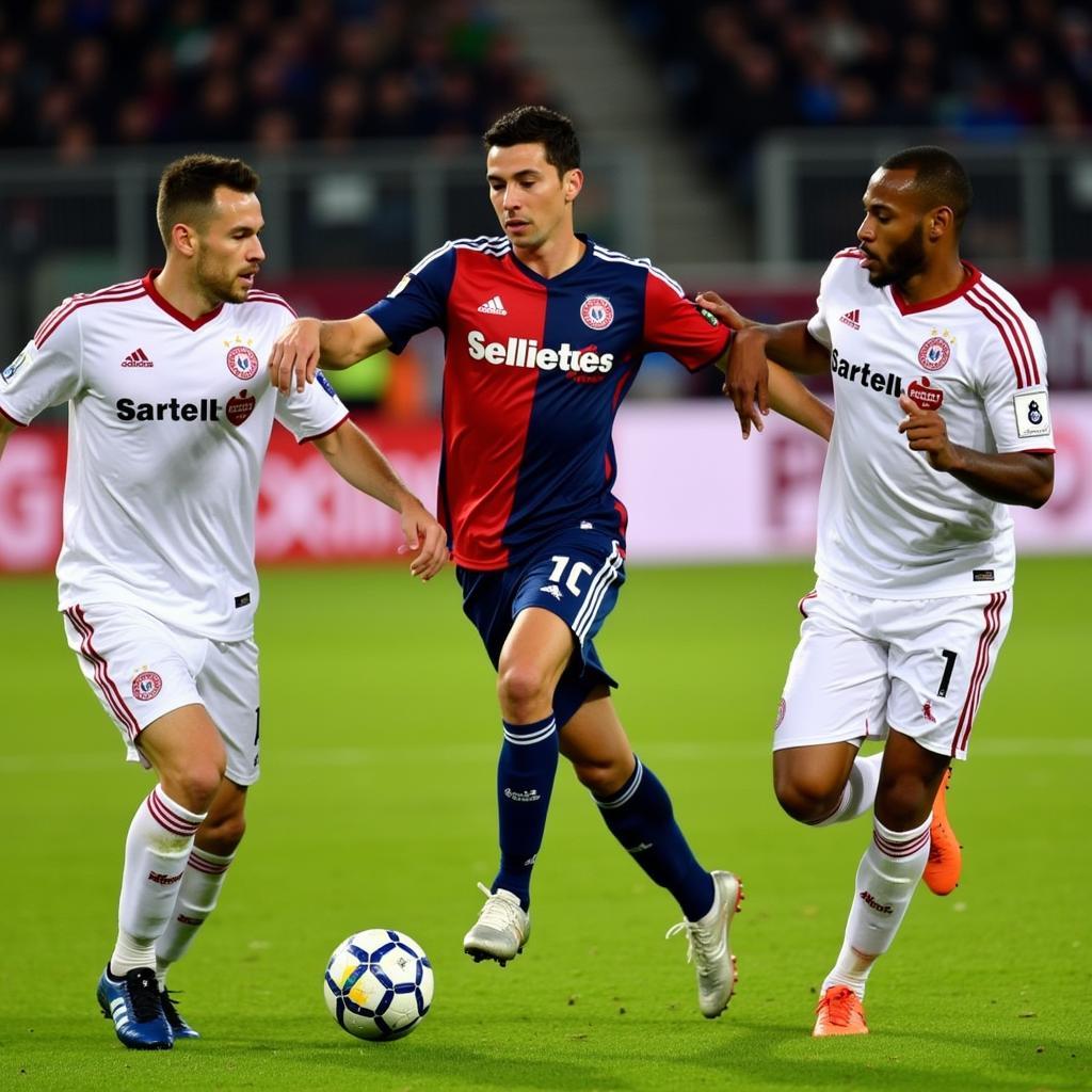 Das Atos Trio von Bayer 04 Leverkusen am 10. April 2014: Stefan Kießling, Son Heung-min und Sidney Sam im Spiel gegen den Hamburger SV.