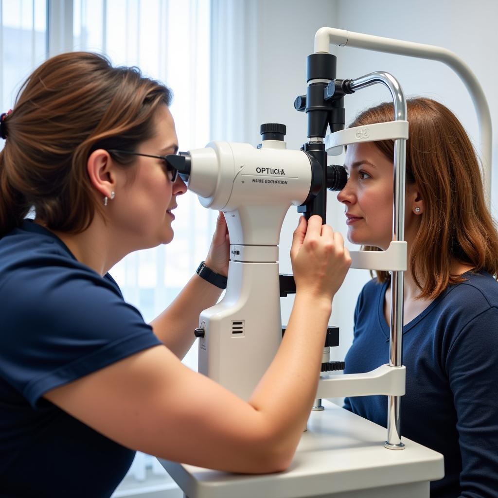 Moderner Sehtest beim Augenoptiker in Leverkusen