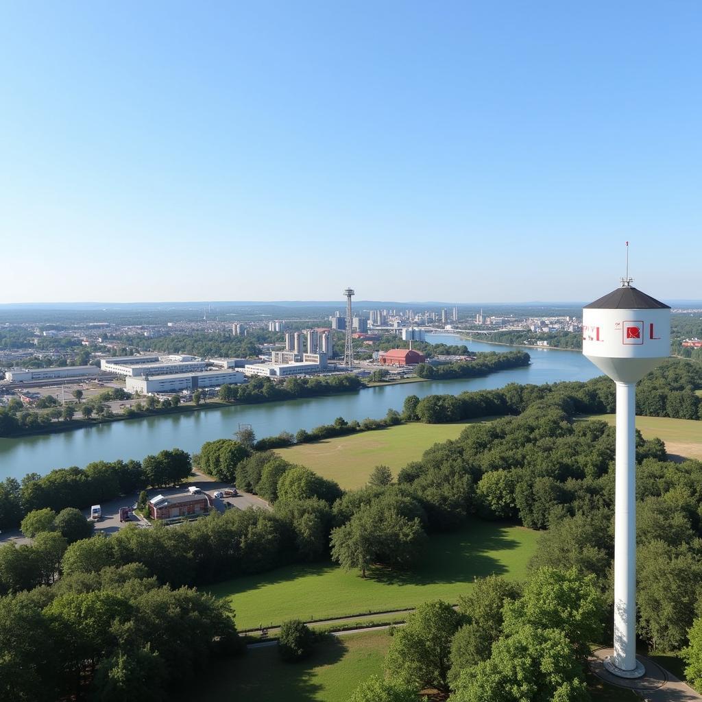 Ausblick vom EVL-Wasserturm Leverkusen