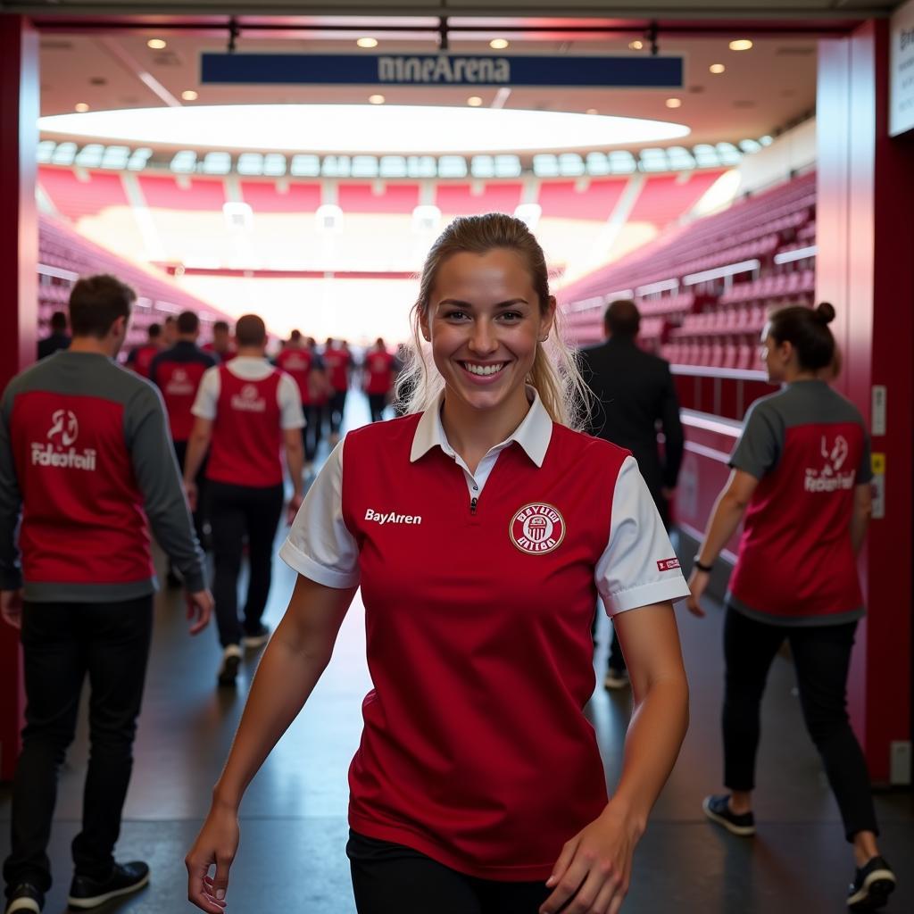 Mitarbeiter im Fußballstadion Leverkusen