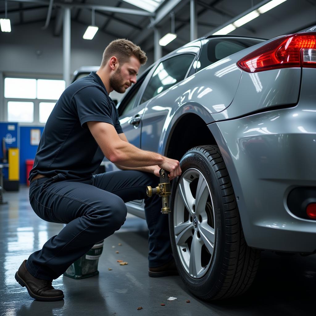 Professionelle Reparatur in einer Autoblechnerei in Leverkusen