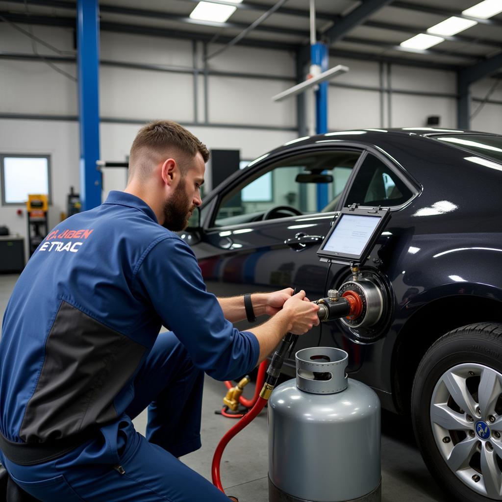 Autogas Reparatur in einer Werkstatt in Leverkusen