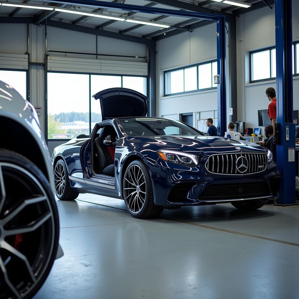 Moderne Werkstatt im Autohaus Luchtenberg Leverkusen Quettingen