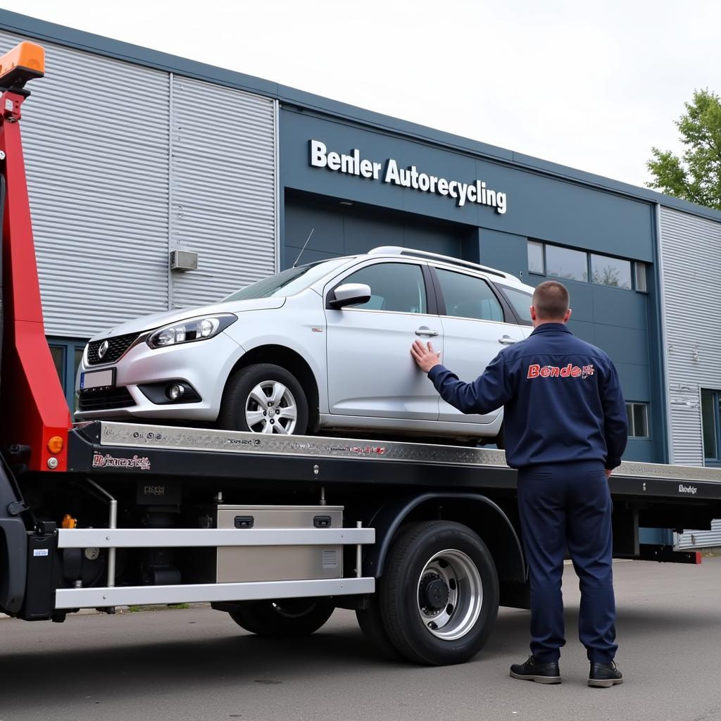 Professionelle Fahrzeugabholung durch Autorecycling Leverkusen Bender