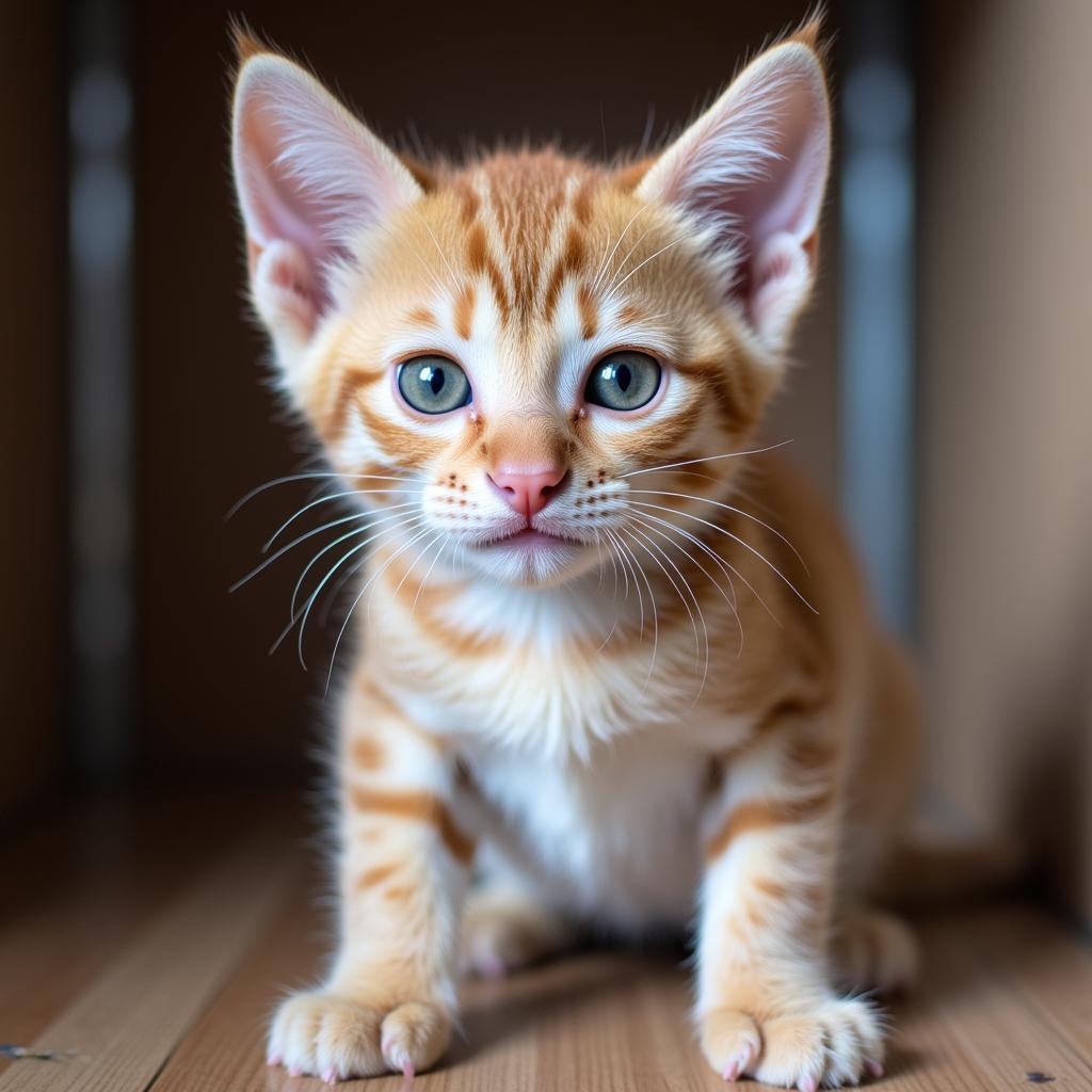 Eine Babykatze im Tierheim Leverkusen wartet auf ein neues Zuhause