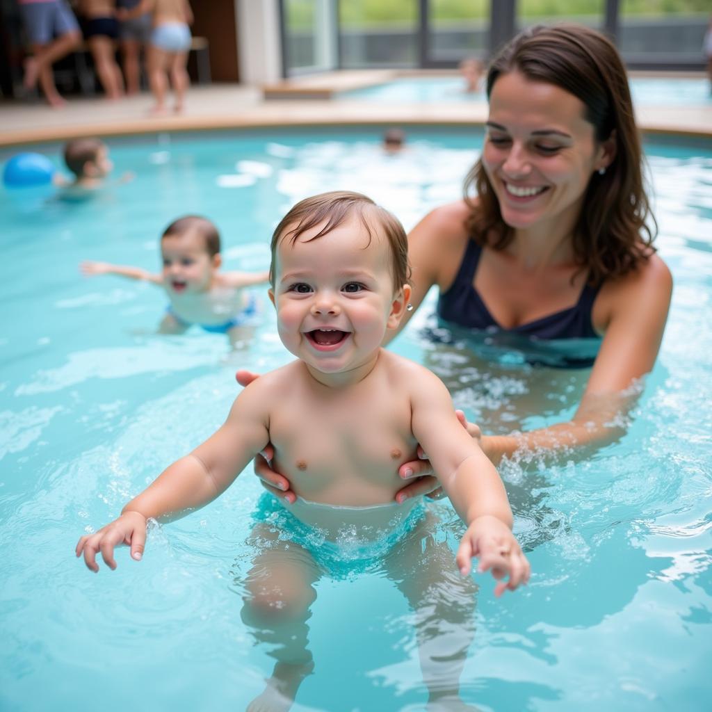 Babyschwimmen in Medilev Leverkusen: Freude im Wasser