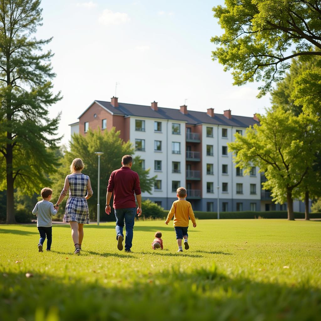 Familienfreundliche Umgebung der Bahn Wohngesellschaft Leverkusen