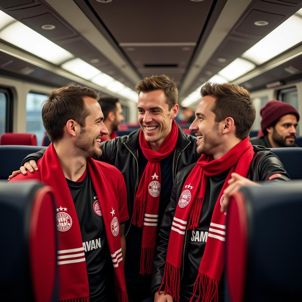 Fans reisen mit dem Zug nach Leverkusen