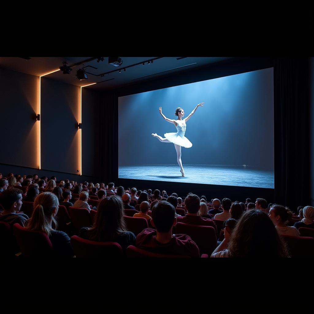 Ballerina im Kino Leverkusen: Eine Szene aus einer Live-Übertragung einer Ballettaufführung im Kino Leverkusen.