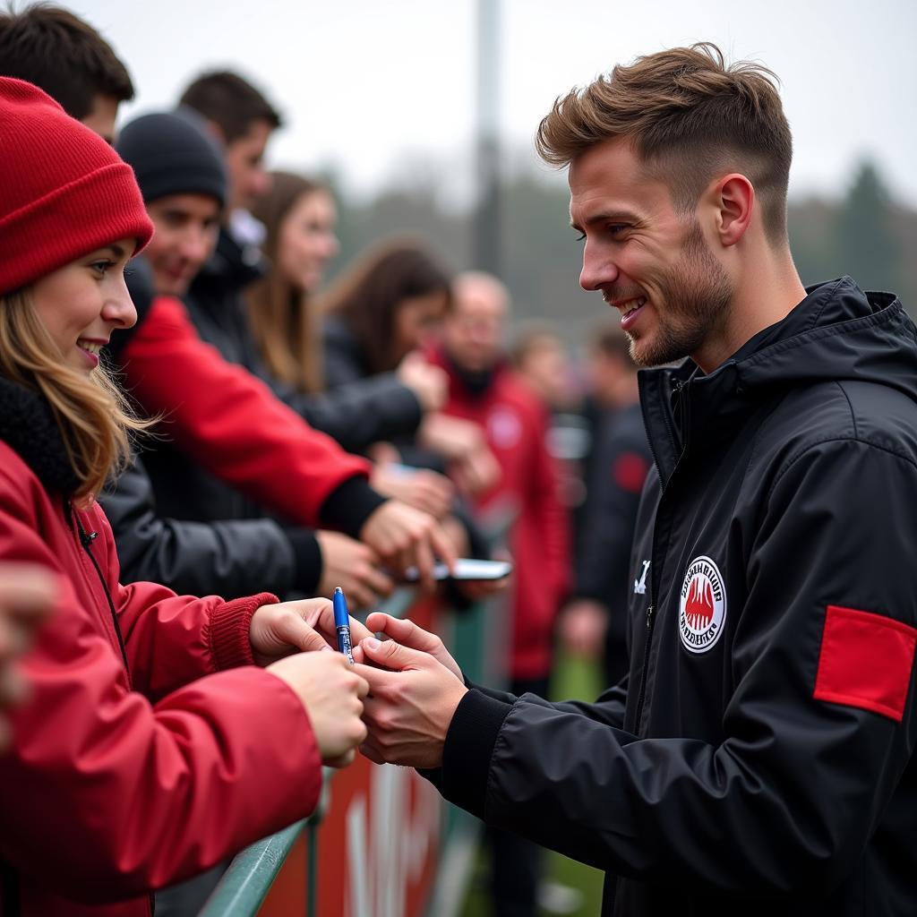 Balthazar Leverkusen mit Fans