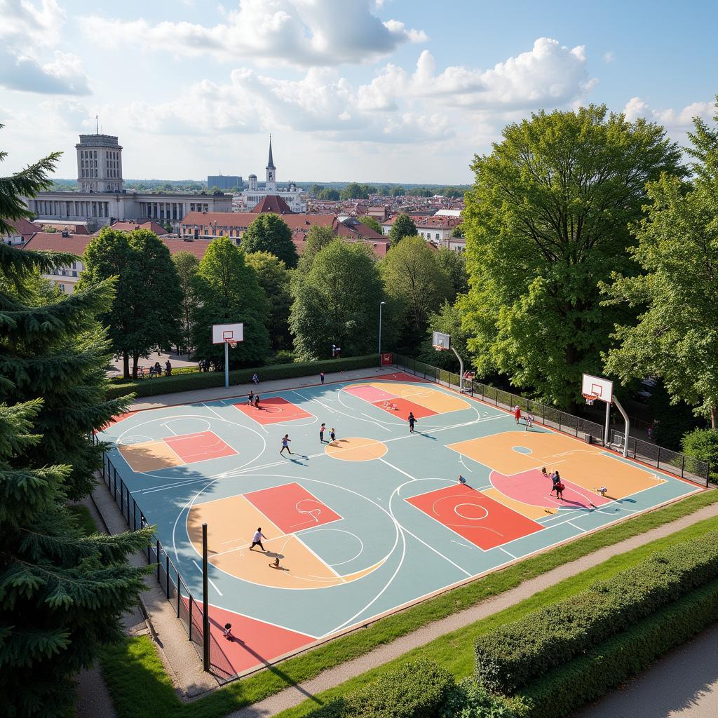 Streetballplätze in Leverkusen und Köln