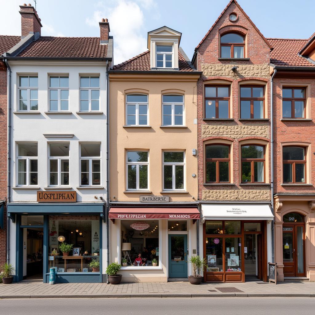 Geschäfte entlang der Baumberger Str in Leverkusen